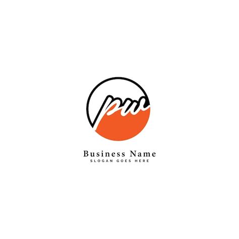 Premium Vector Pw Initial Letter Vector Logo Template In Handwritten