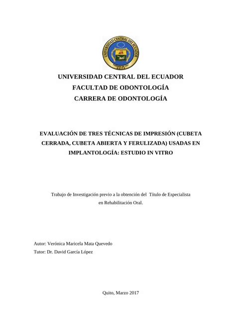 Pdf Universidad Central Del Ecuador Facultad Iii Universidad