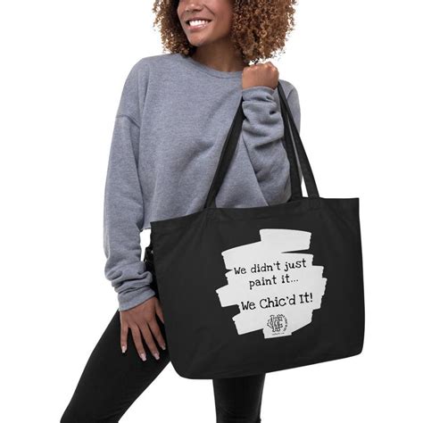 We Chic D It Large Organic Cotton Tote Bag Etsy In 2020 Organic Cotton Tote Vegan Tote Bag