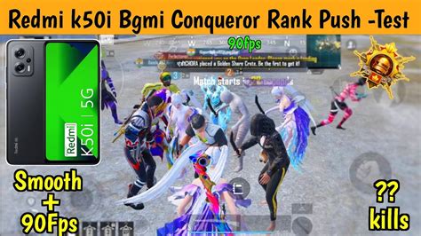 Redmi K50i Bgmi Conqueror Lobby Gameplay Video Rank Push In Redmi