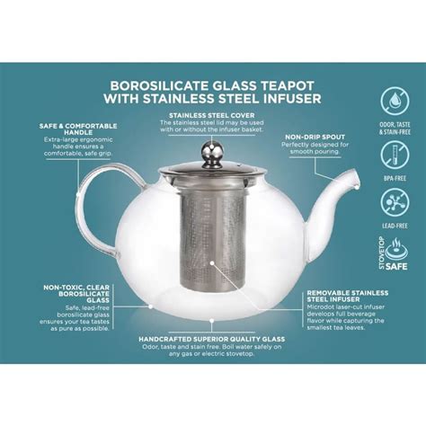 Round Teapot Premium Borosilicate Glass Teabloom