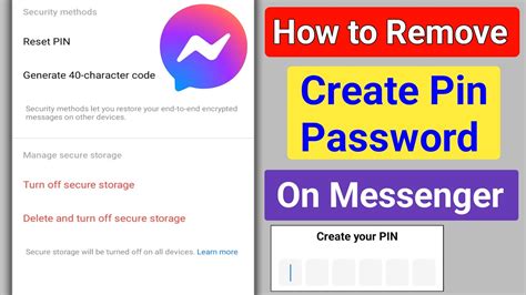 How To Remove Pin Password On Messenger Remove Create Pin From