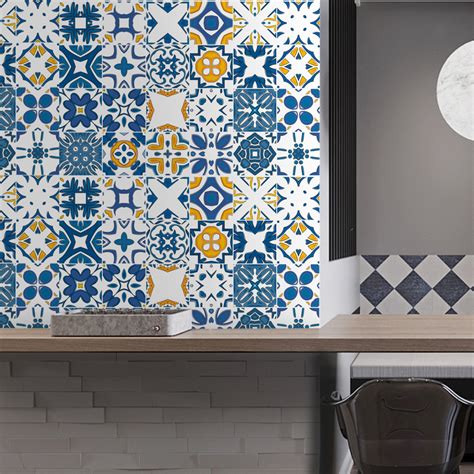 Vintage Moroccan Style Tiles Stickers Waterproof Self Adhesive Wall