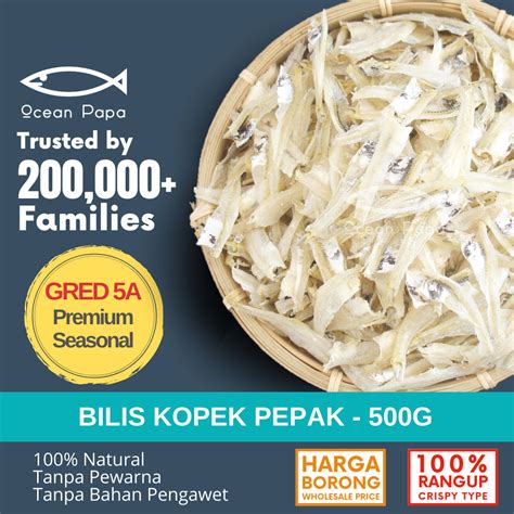 Ocean Papa Ikan Bilis Kopek Pepak Nipis Rangup 500G Halal