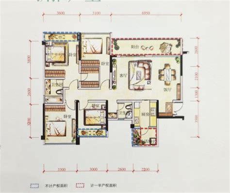 圣桦名城b1户型，圣桦名城4室2厅2卫1厨约12600平米户型图，朝南朝向 资阳安居客