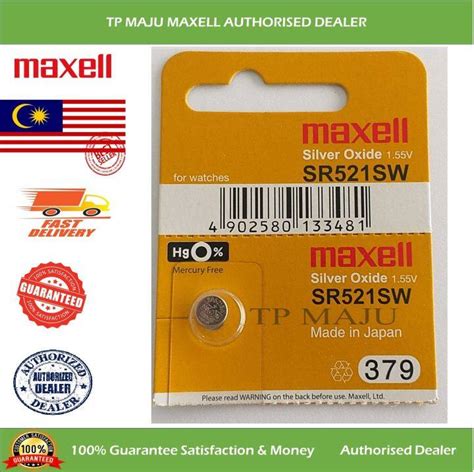 Sr Sw Maxell Silver Oxide V Battery Made In Japan For