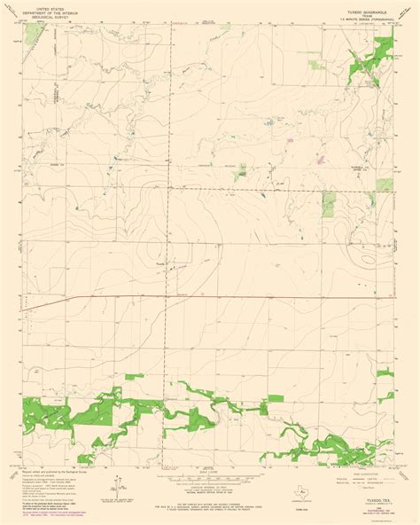 Topographical Map Tuxedo Texas Quad Usgs 1965 23 X 2873 Vinta