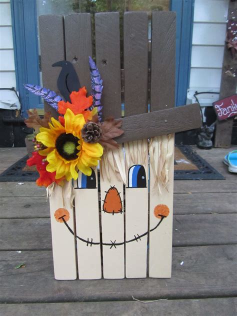 Pallet Projects Wooden Scarecrow With Wall Hanger 18 High Made From