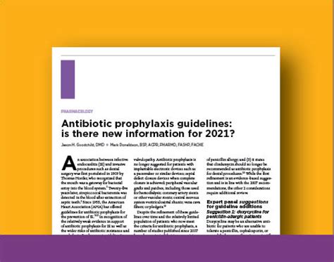 Potential Updates To Guidelines For Antibiotic Prophylaxis