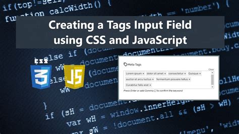 Creating A Tags Input Field Using Css And Javascript Tutorial