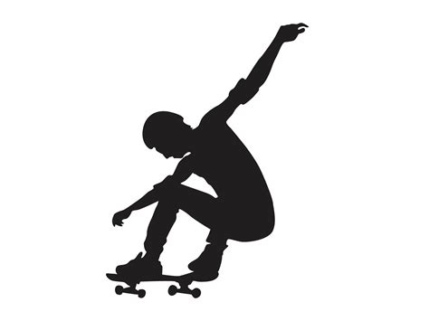 Silhouette Of A Skateboarder Player Skateboard Png