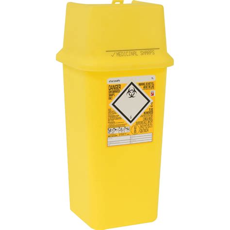 Sharpsafe® 7 Litre Container With Yellow Lid Medisave Uk