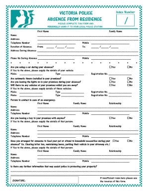 Register Your Absence From Residence Fill Online Printable Fillable