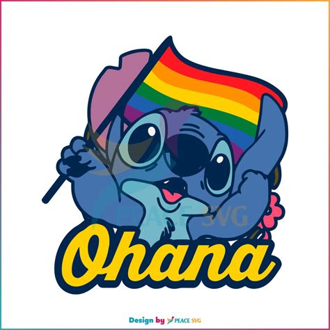 Lgbt Flag Stitch Ohana Svg Pride Month Svg Digital File Peacesvg