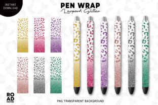 Half Leopard Glitter Waterslide Pen Wrap Graphic By Roadvector