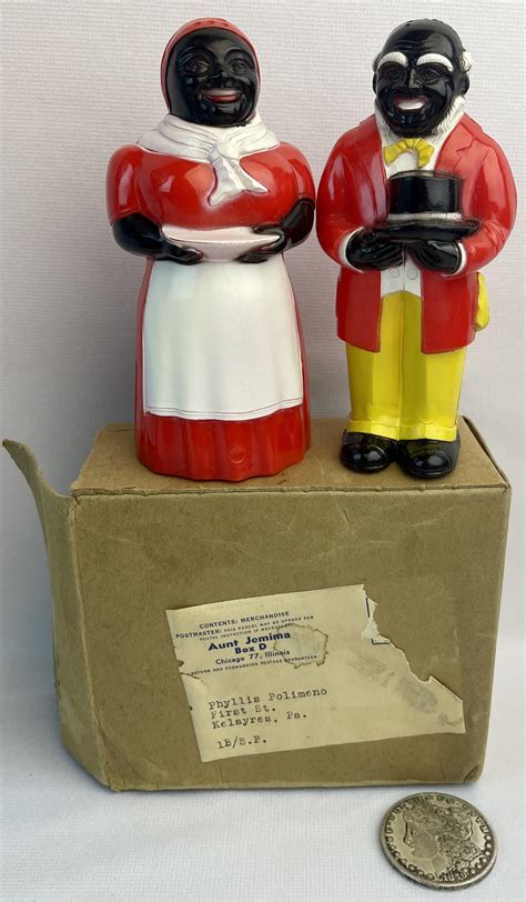 Lot Vintage 1950 S Aunt Jemima And Uncle Moses Salt And Pepper Shaker Set Fandf Mold And Die Works W