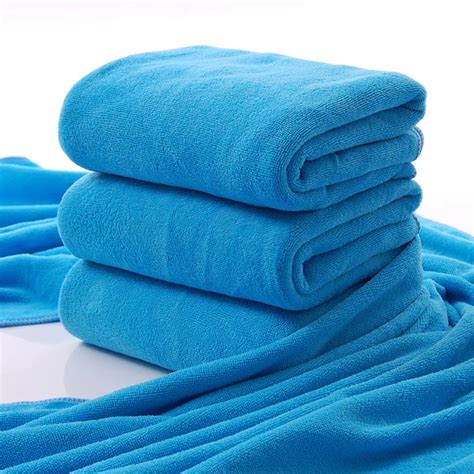 Wholesale Blue 60120cm Microfiber Beach Towel Sanding Super Soft Quick