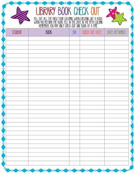 Free Printable Book Checkout Form Printable Forms Free Online