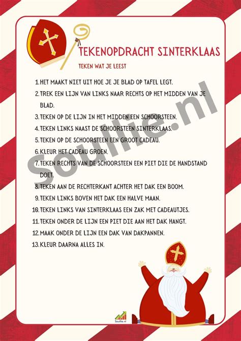 Tekenopdracht Sinterklaas Sinterklaas Begrijpend Lezen Knutselen