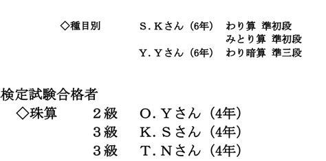 小池そろばん教室だより