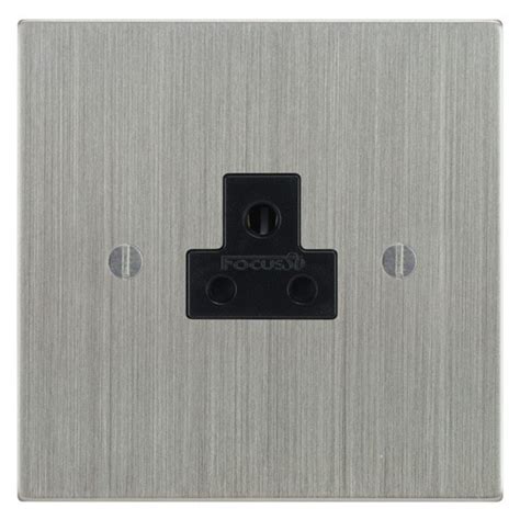 Focus Sb Ambassador Square Corners Nasc191b 1 Gang 2 Amp Unswitched Socket In Satin Chrome With