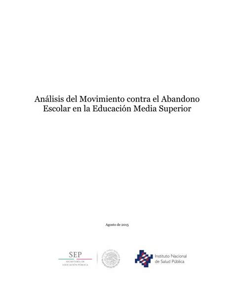 Pdf An Lisis Del Movimiento Contra El Abandono Escolar En La