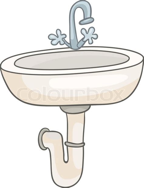 Cartoon Home Washroom Sink Isolated On Stock Vector Colourbox