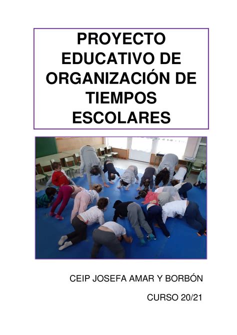 Calam O Proyecto Educativo Tiempos Escolares