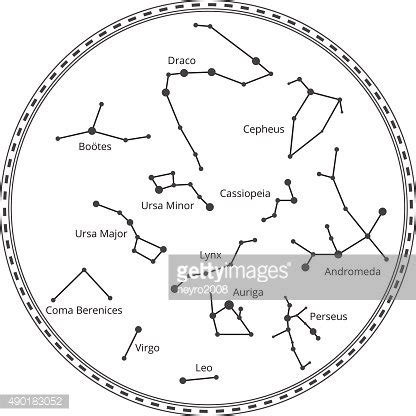 Vector Sky Map With Constellations Stock Clipart | Royalty-Free ...