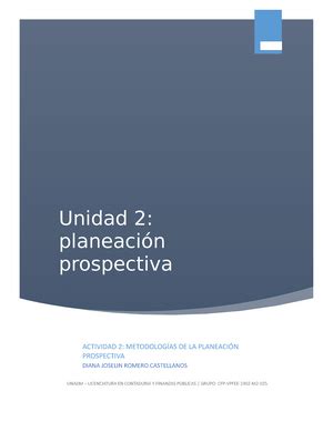 M2 U1 A2 DIRC Informe entender los métodos de planeación prospectiva