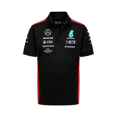 Mercedes AMG Petronas F1 Team Polo Shirt Black 2023 - Clothing from 195 ...