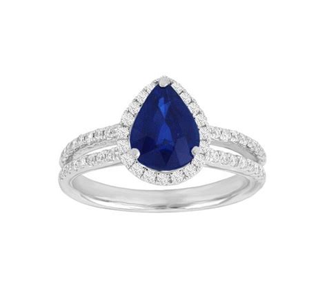 Teardrop Sapphire and Diamond Ring