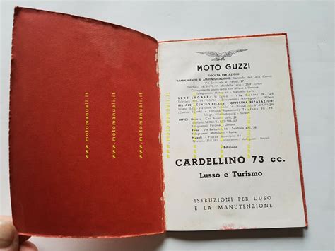 Owners Manuals Moto Guzzi Cardellino Lusso Turismo Manuale Uso