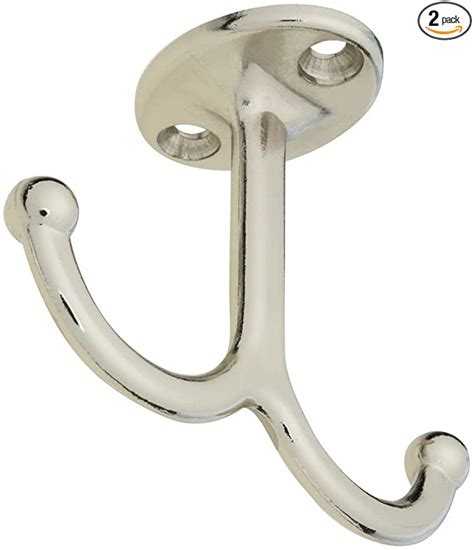 National Hardware N245 837 V165 Undershelf Coat Hooks In Nickel 2 Pack