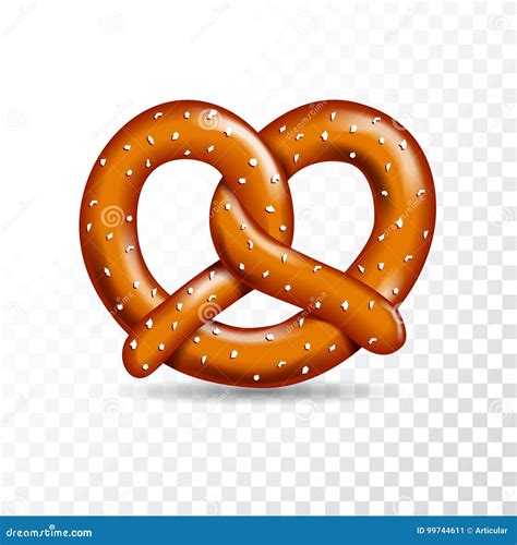 Realistic Vector Tasty Pretzel Illustration On The White Transparent