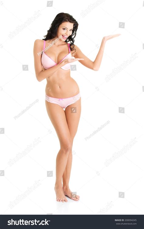 Sexy Beautiful Woman Pink Lingerie Showing Stock Photo Shutterstock