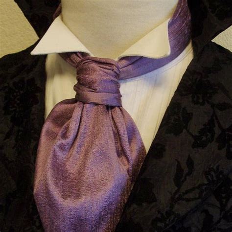 Day Cravat Victorian Ascot Tie Cravat Royal Purple Dupioni Etsy