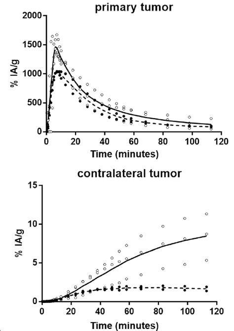 Tumor Uptake And Clearance Of 18 F FLT Solid Line And 18 F FDG