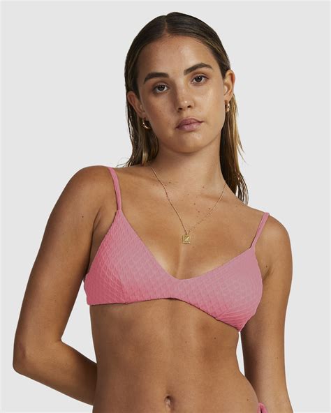 Rvca Lacey Trilette Bikini Top Pink SurfStitch