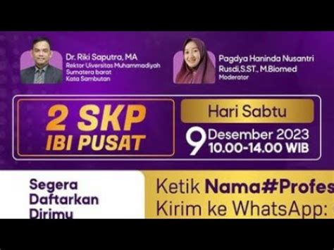 Des Gratis Skp Ibi Jadwal Webinar Bidan Youtube