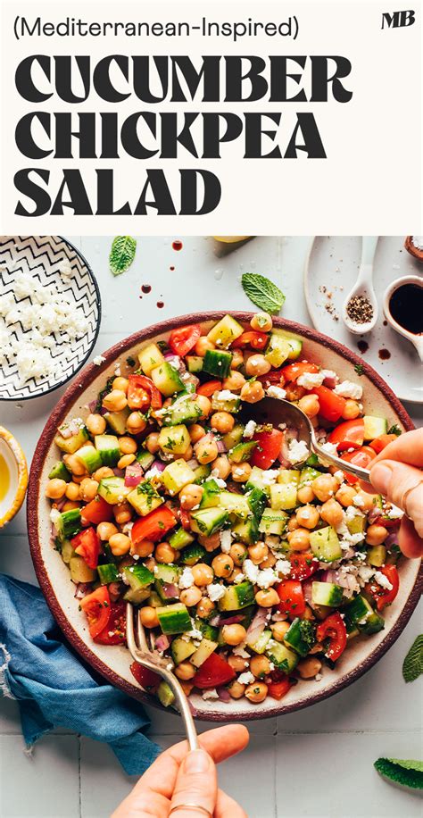 Mediterranean Cucumber Chickpea Salad Minimalist Baker