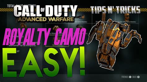 Call Of Duty Advanced Warfare How To Get Royalty Camo Easy And Fast