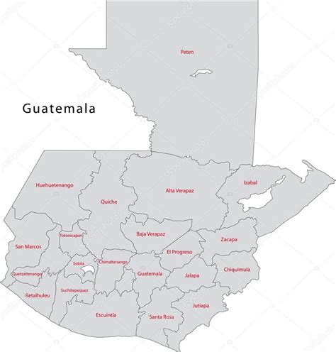 Mapa De Guatemala Gris Vector De Stock Volina