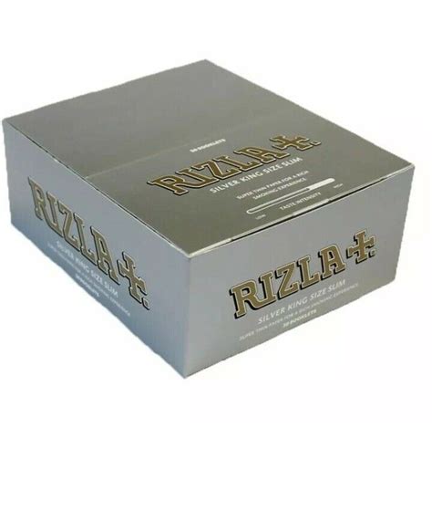Rizla Silver King Size Slim Ultra Thin Rolling Papers Full Box Of 50