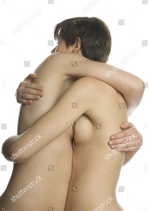 Model Released Couple Women Naked Embracing Editorial Stock Photo