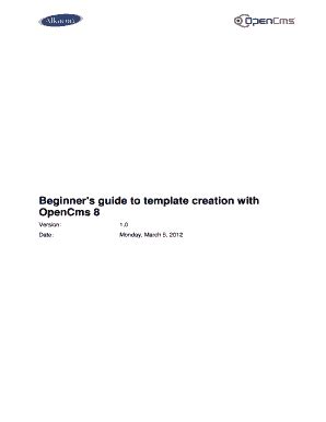 Fillable Online Beginner S Guide To Template Creation With OpenCms 8