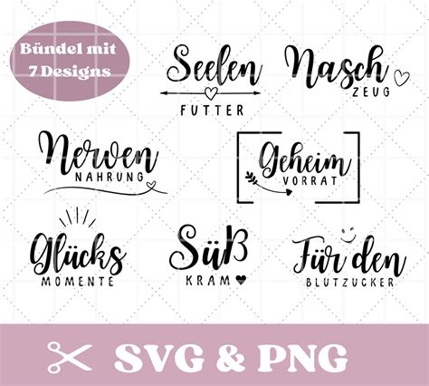 Plotterdatei Spr Che Svg Png S Igkeiten Vorratsdosen