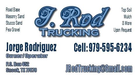 J Rod Trucking Contact Us