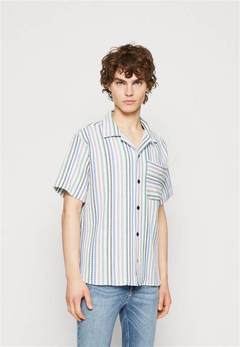 Scotch And Soda Structured Short Sleeve Stripe Shirt Shirt Multi Blue