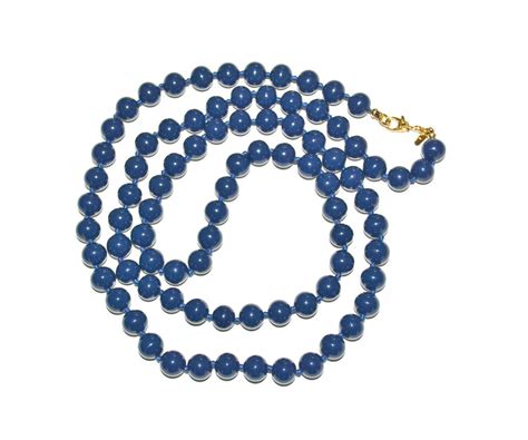 Vintage Monet Faux Lazuli Lapis Dark Blue Glass Necklace 30 Necklace Signed Ebay